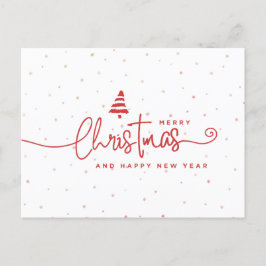 Minimalistische moderne rode en witte kerstvakanti feestdagenkaart
