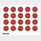 Minimalistische moderne rode familie ronde sticker (Vel)