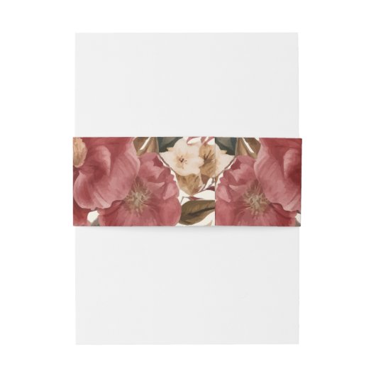 Minimalistische moderne rode kastanjebruiloft uitnodigingen wikkel (Achterkant Voorbeeld)