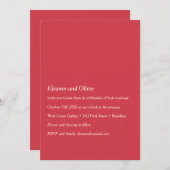 Minimalistische moderne rode typografie Boho Weddi Kaart (Voorkant / Achterkant)