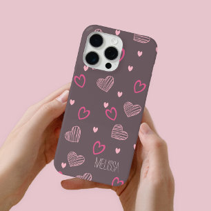 Minimalistische Moderne Romantische Hartvorm Patro iPhone 15 Pro Max Case