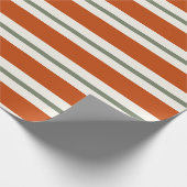 Minimalistische moderne rood groene witte strepen cadeaupapier (Hoek)