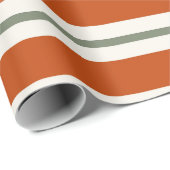 Minimalistische moderne rood groene witte strepen cadeaupapier (Rol Hoek)