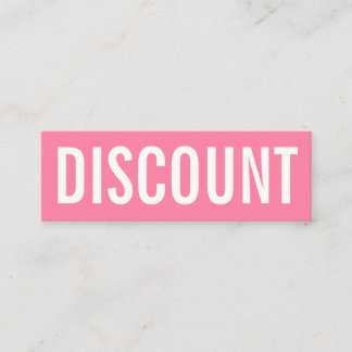 Minimalistische moderne roze aanbieding met grote  mini visitekaartje