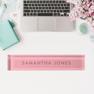 Minimalistische moderne roze naamplaat naambordje