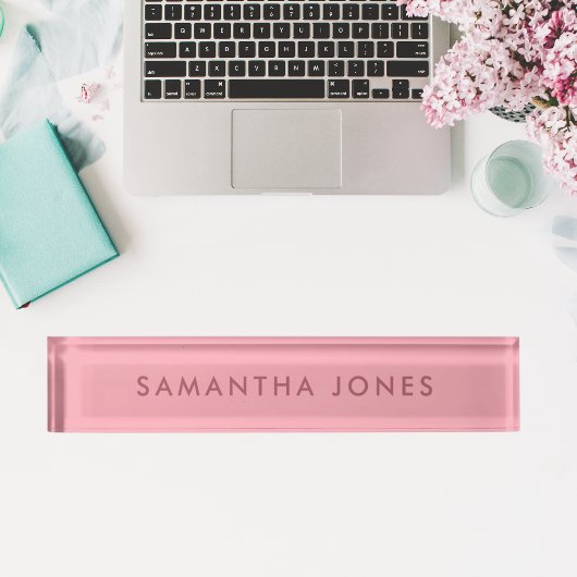 Minimalistische moderne roze naamplaat naambordje