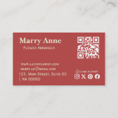 Minimalistische moderne roze roos bloemist Elegant Visitekaartje (Achterkant)