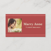 Minimalistische moderne roze roos bloemist Elegant Visitekaartje (Voorkant)