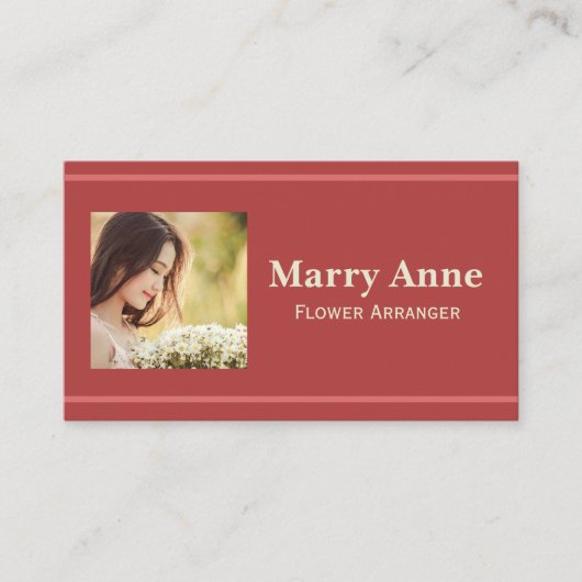 Minimalistische moderne roze roos bloemist Elegant Visitekaartje (Voorkant)