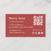 Minimalistische moderne roze roos bloemist visitekaartje (Achterkant)