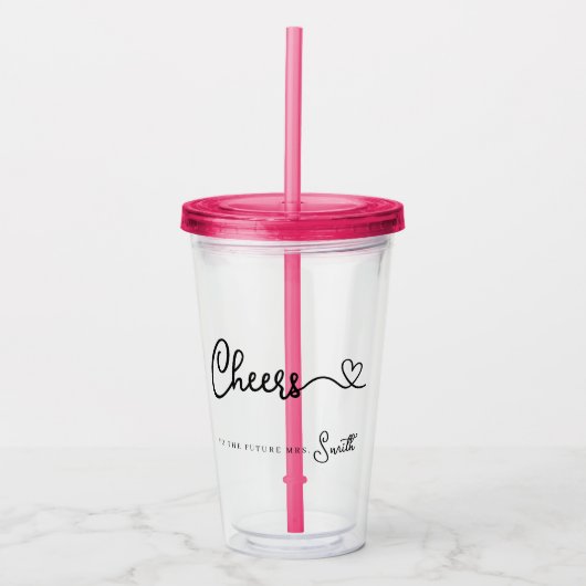 Minimalistische moderne roze roze roken naar de to acryl drinkbeker (Voorkant)