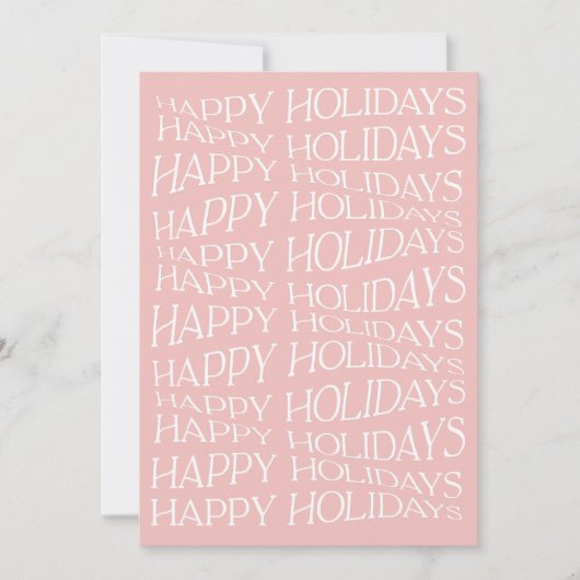 Minimalistische moderne roze typografie Prettig ke Feestdagenkaart (Voorkant)