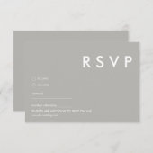 Minimalistische moderne RSVP-kaart | grijze bruilo Kaart (Voorkant / Achterkant)