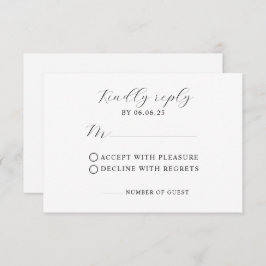 Minimalistische moderne RSVP-Kaart RSVP Kaartje