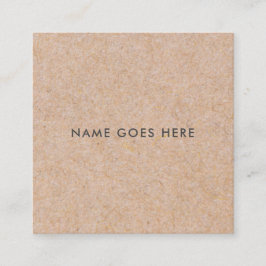 Minimalistische moderne Rustic Kraft Square Busine Vierkante Visitekaartje