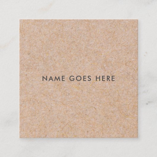 Minimalistische moderne Rustic Kraft Square Busine Vierkante Visitekaartje (Voorkant)