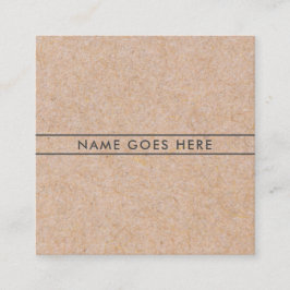 Minimalistische moderne Rustic Kraft Square Busine Vierkante Visitekaartje