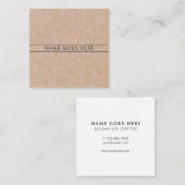 Minimalistische moderne Rustic Kraft Square Busine Vierkante Visitekaartje (Voorkant / Achterkant)