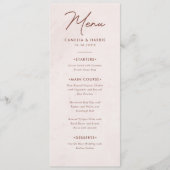 Minimalistische moderne rustieke kalligrafie bruil menu (Voorkant)