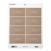 Minimalistische Moderne Rustieke Kraft Papier Etiket (Full Sheet)