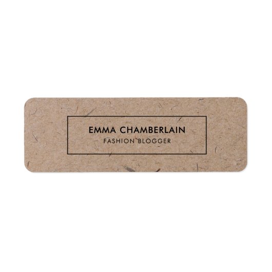 Minimalistische moderne rustieke kraftpapier-etike etiket (Voorkant)