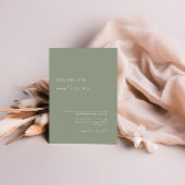 Minimalistische moderne Sage Green QR Code Wedding Kaart