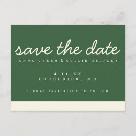 Minimalistische moderne salie en crème Save the Da Briefkaart