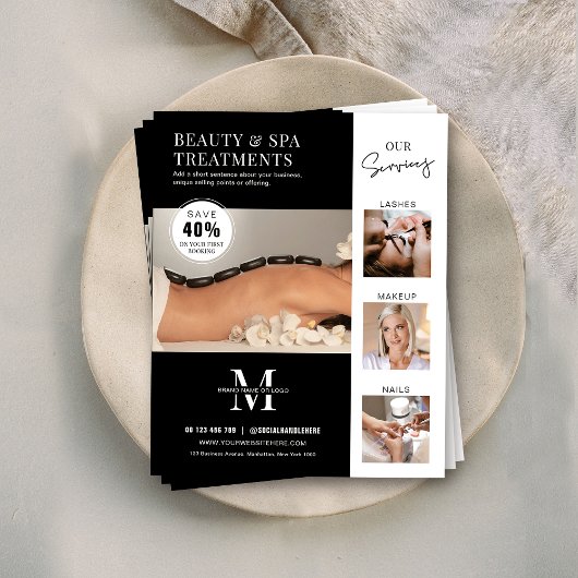 Minimalistische moderne salon schoonheid zakelijke flyer