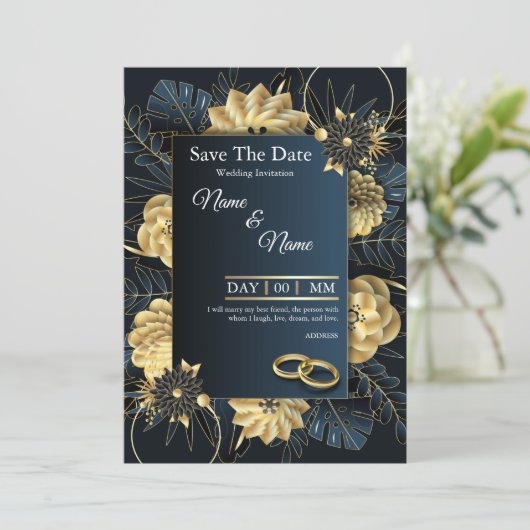 Minimalistische moderne save the date - Instant Do Kaart (Staand voorkant)