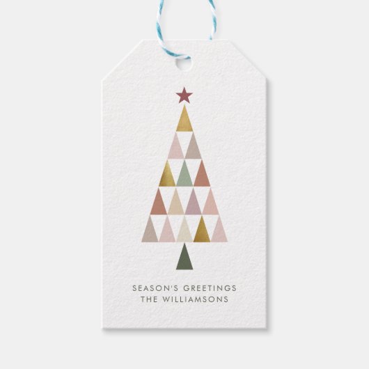 Minimalistische moderne Scandi eenvoudige kerstboo Cadeaulabel (Voorkant)