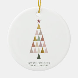 Minimalistische moderne Scandi eenvoudige kerstboo Keramisch Ornament