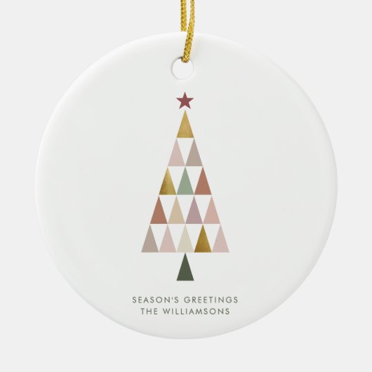 Minimalistische moderne Scandi eenvoudige kerstboo Keramisch Ornament (Voorkant)