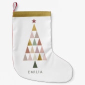 Minimalistische moderne Scandi eenvoudige kerstboo Kleine Kerstsok (Voorkant)