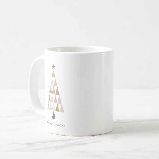 Minimalistische moderne Scandi eenvoudige kerstboo Koffiemok (Voorkant links)