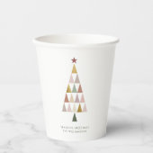 Minimalistische moderne Scandi eenvoudige kerstboo Papieren Bekers (Voorkant)