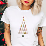 Minimalistische moderne Scandi eenvoudige kerstboo T-shirt<br><div class="desc">Ik wens u een minimalistische kerst! Stuur warme wensen met ons Modern Blush Faux Gold Christmas T-Shirt. Eenvoudige elegantie voor een vrolijk seizoen. Verspreid feestvreugde met stijl! 🎄 #MinimalistHoliday #FestiveGreetings</div>