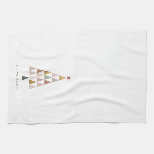 Minimalistische moderne Scandi eenvoudige kerstboo Theedoek (Horizontaal)