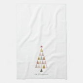 Minimalistische moderne Scandi eenvoudige kerstboo Theedoek (Verticaal)