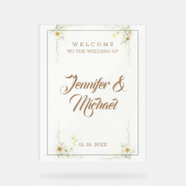 Minimalistische moderne Schattigee bruiloft welkom Acryl Bord