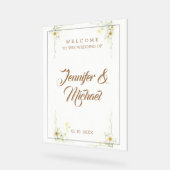 Minimalistische moderne Schattigee bruiloft welkom Acryl Bord (Hoek)