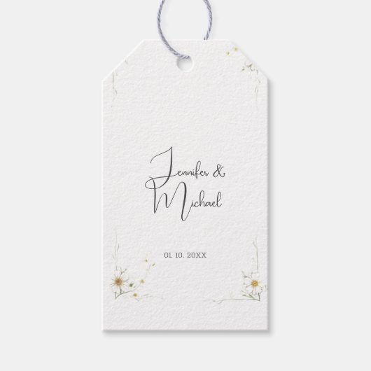 Minimalistische moderne Schattigee bruiloft welkom Cadeaulabel (Voorkant)