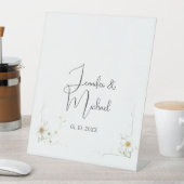 Minimalistische moderne Schattigee bruiloft welkom Reclamebord Met Voetstuk (Insitu)