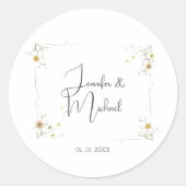 Minimalistische moderne Schattigee bruiloft welkom Ronde Sticker (Voorkant)