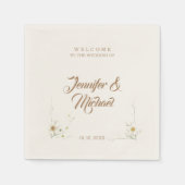 Minimalistische moderne Schattigee bruiloft welkom Servet (Voorkant)