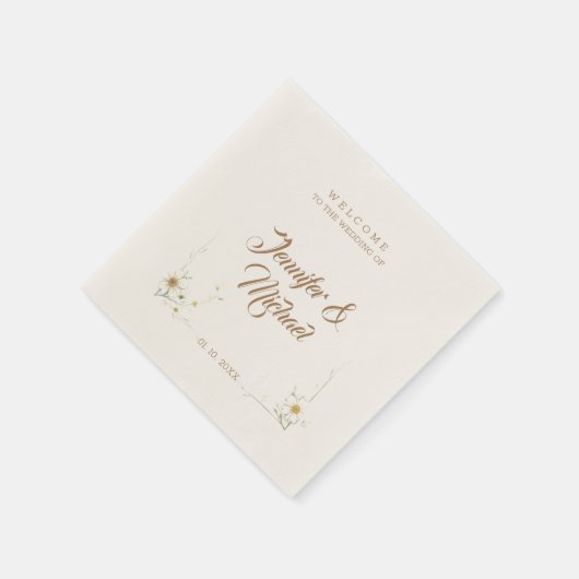 Minimalistische moderne Schattigee bruiloft welkom Servet (Hoek)