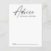 Minimalistische moderne schone eenvoudige script b advieskaart (Voorkant)
