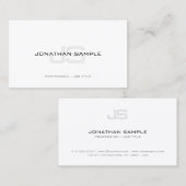 Minimalistische Moderne Schone Elegante Monogramme Visitekaartje (Voorkant / Achterkant)
