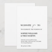 Minimalistische moderne schone trouwdesign kaart (Voorkant / Achterkant)