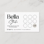 Minimalistische moderne schoonheidssalon klantenkaartje (Achterkant)