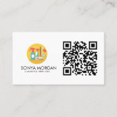 Minimalistische moderne schoonmaakdiensten QR-code Visitekaartje (Voorkant)